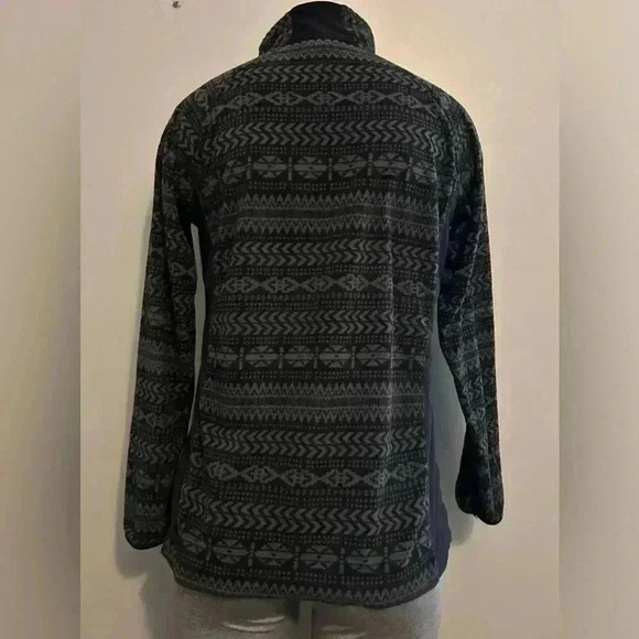 Columbia 3/4 zip black & grey Aztec fleece top, women’s M - Picture 6 of 8